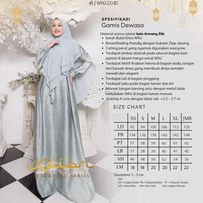 Gamis Kolibri Ied Series By Wnj Wanoja Hijab Dress Premium Wnj