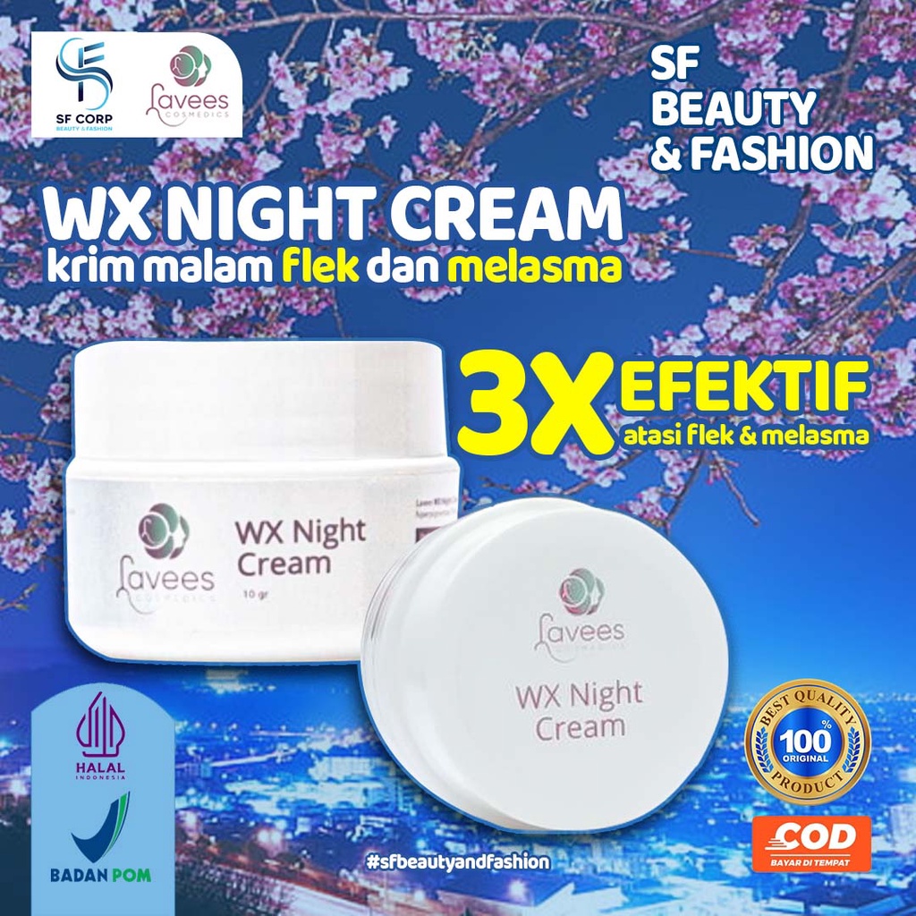 [KRIM MALAM FLEK MELASMA] Lavees Apothecary - WX + Night Cream Formulated Glowhite Series By Lavees 