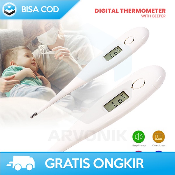 THERMOMETER SUHU TUBUH DIGITAL LED DISPLAY TEPAT AKURAT WITH BEEPER