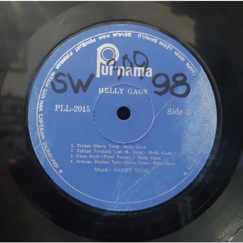 Vinyl Piringan Hitam PH 12 inch Helly Gaos-Sebuah Penyesalan