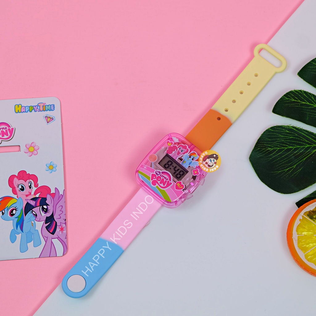 JAM ANAK KOTAK TALI KARET WARNA KARAKTER KARTUN LUCU - JAM TANGAN ANAK CEWE / JAM ANAK PEREMPUAN / J