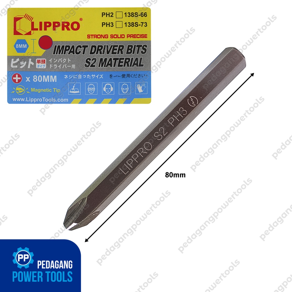 LIPPRO PH3 SATUAN MATA OBENG KETOK PH 3 PLUS GETOK IMPACT DRIVER BITS