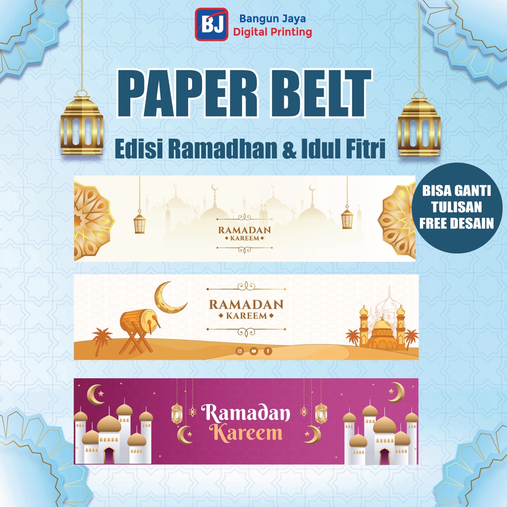 

Paper Belt Puasa & Lebaran / Paper Sleeve / Label Segel Box / Packaging Sleeve / Paperbelt