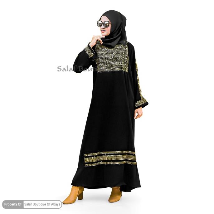 Jubah Terbaru Gamis Abaya Arab Hitam By Moon Abaya By