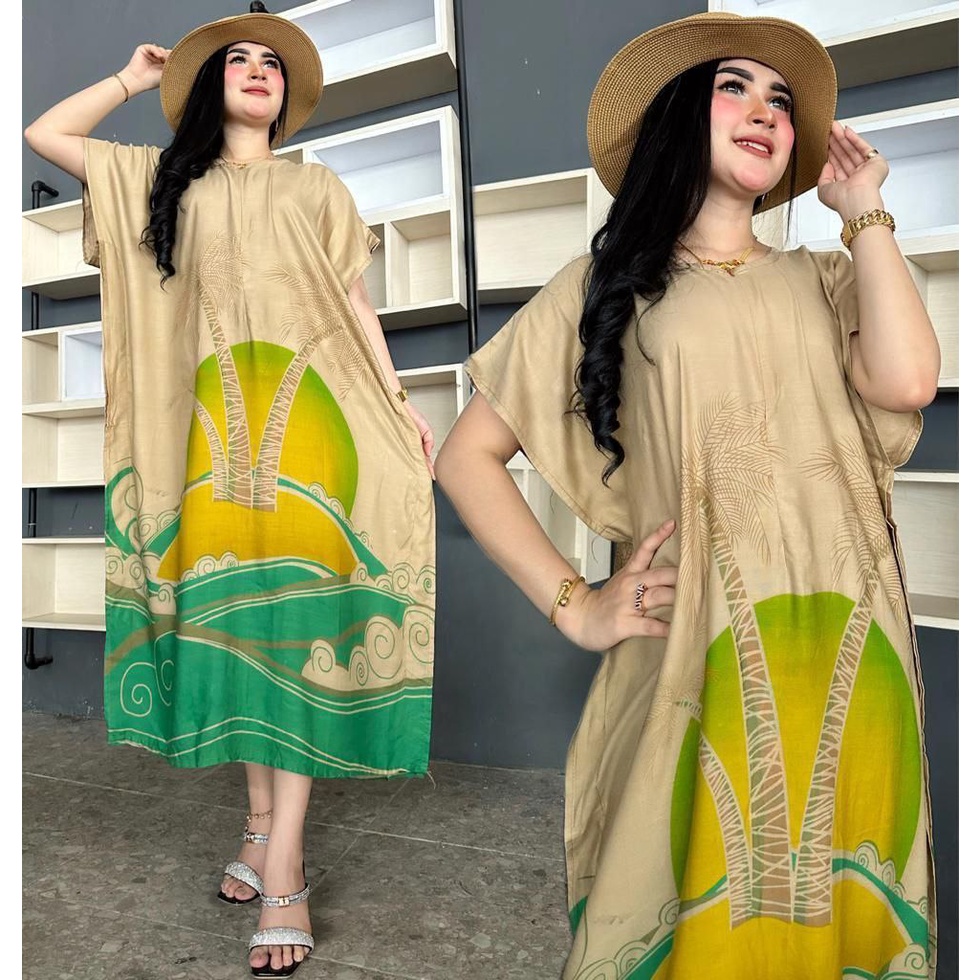 Daster Jumbo Busui Kekinian Murah Berkwalitas Baju Wanita Karakter Print Bali Pantai Hawai Girl LD 120 Rayon Resleting Depan // Shofia dress viral // homedress terbaru 2023 // daster harian daily dress kekinian nyaman //  daster lowo kalong kelelawar