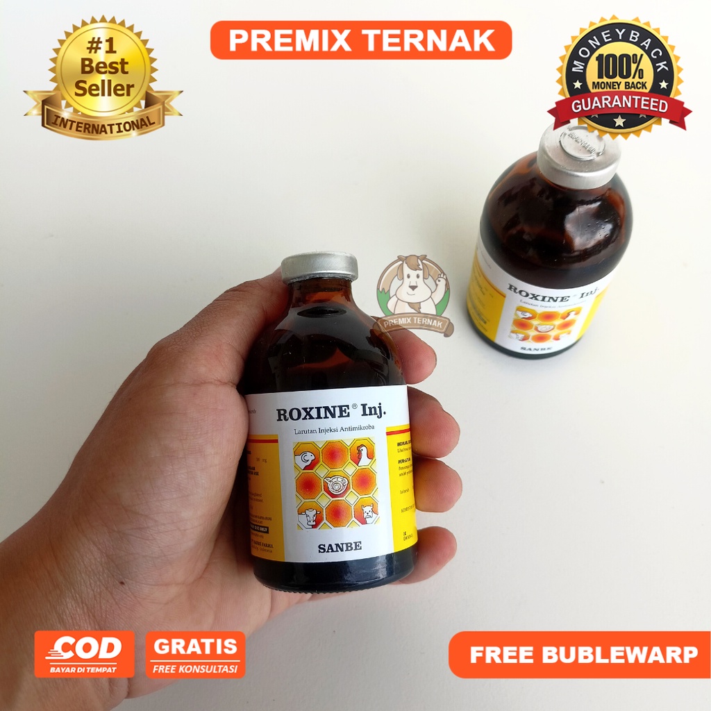 ROXINE 50ml - Antibiotik Pernafasan untuk Sapi Kambing dll Sanbe