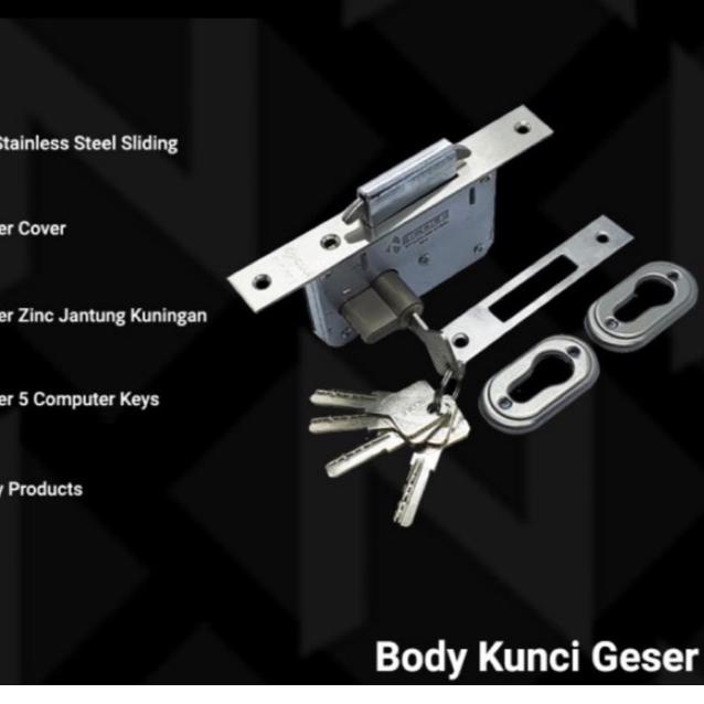 ✧ BODY MEKAR BODY KUNCI PINTU GESER SLEDING DOOR STAINLESS STEEL KUNCI PINTU SLIDING PINTU GESER STA