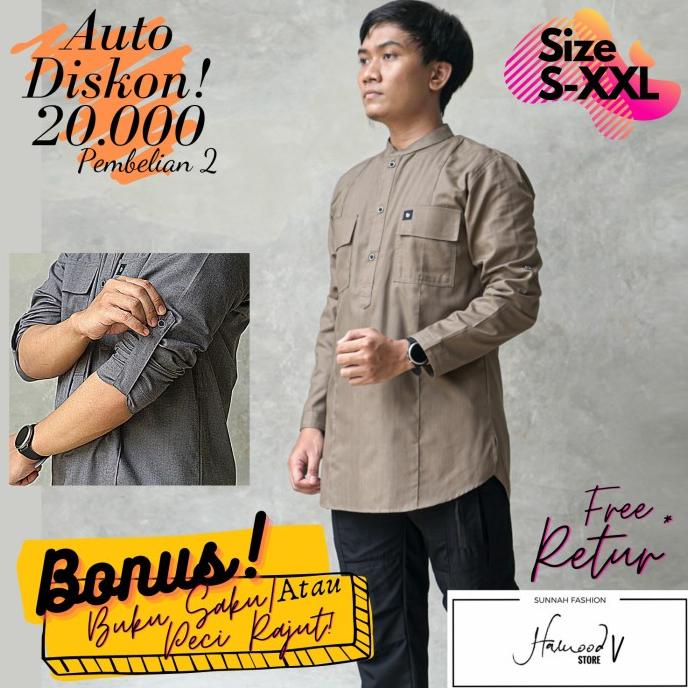 TERMURAH S-XXL Kurta ElBrus Long Sleeve Bunayya Panjang Outdoor Oxford Solid /BAJU KOKO PRIA/BAJU KO