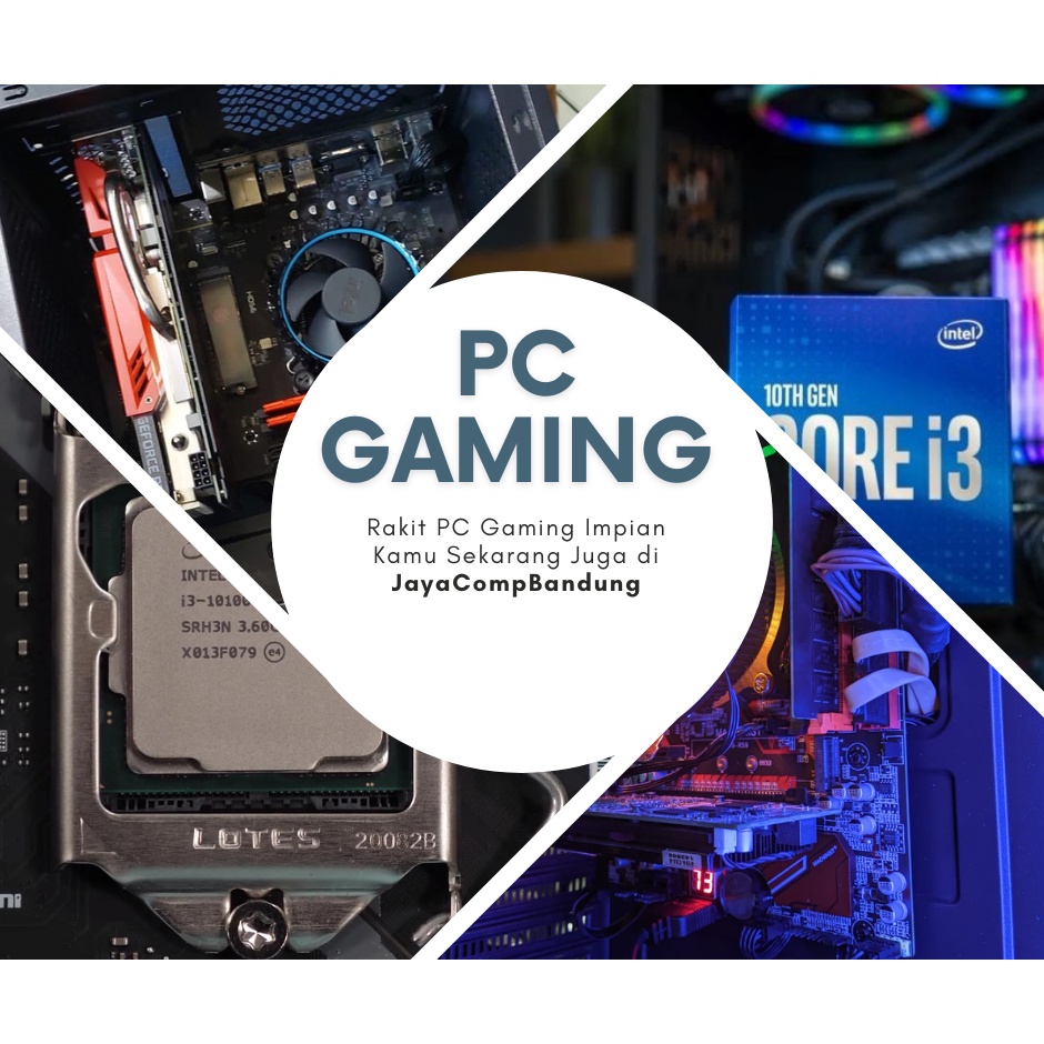 PC Gaming Editing Fullset Core i3 6100 RAM 8GB SSD HDD VGA GTX 1050 TI 4GB + Monitor 19 Inch komputer gaming full set desktop pc rakitan