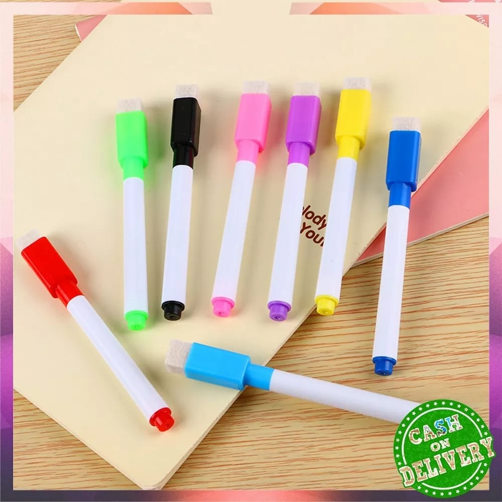 

Spidol Warna Warni 1 PACK ISI 8PC + Penghapus 2IN1