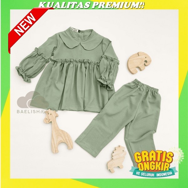 Cod || Aluva Setelan Dress Anak/Kids Ori Fasha Setelan Dress Dan Cardi Rompi 7-10Th Bahan Crinkle Ai