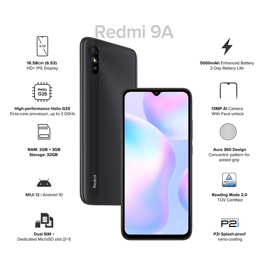 Redmi 9A 4GB+64GB Garansi Resmi Xiaomi 1 TAHUN ORIGINAL BARU HANDPHONE