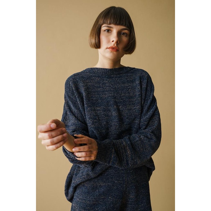 DUMA - MALACHI SPARKLY SWEATER NAVY