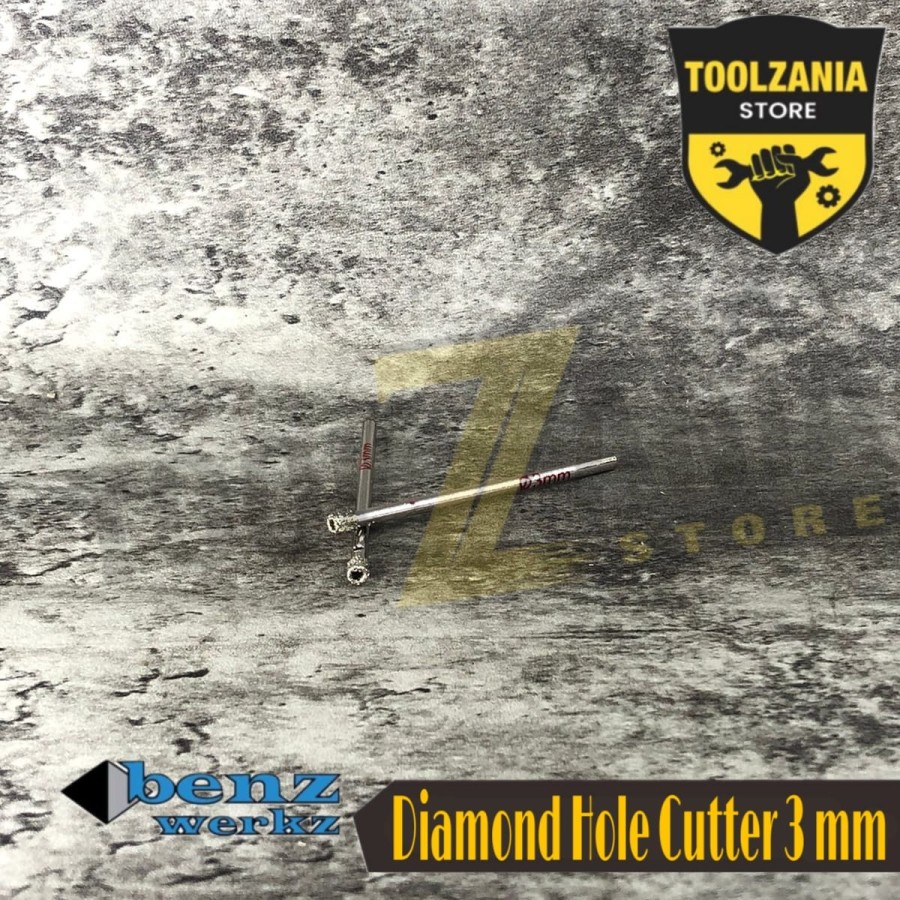 Mata bor kaca mata bor intan 3mm benz werkz diamond hole cutter 3 mm