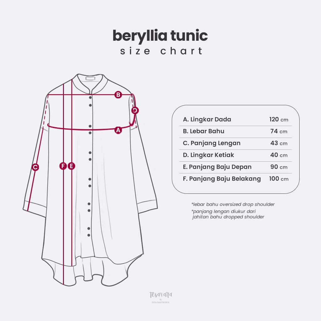 Tesavara | Beryllia Tunic | Tunic Airflow Wanita