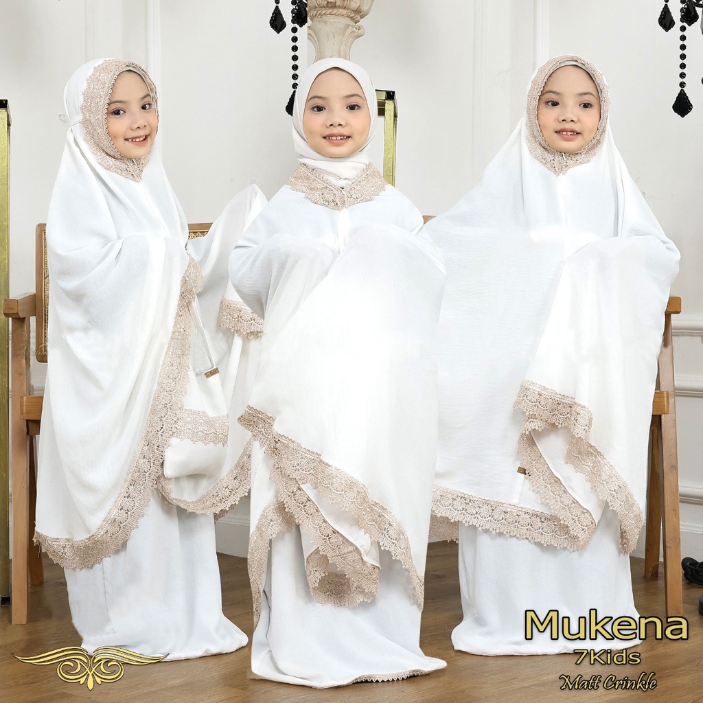 Mukena Anak Shafiyah Renda Mukena Crinkle Airflow Resleting Dagu Free Tas Nayla Hija'b