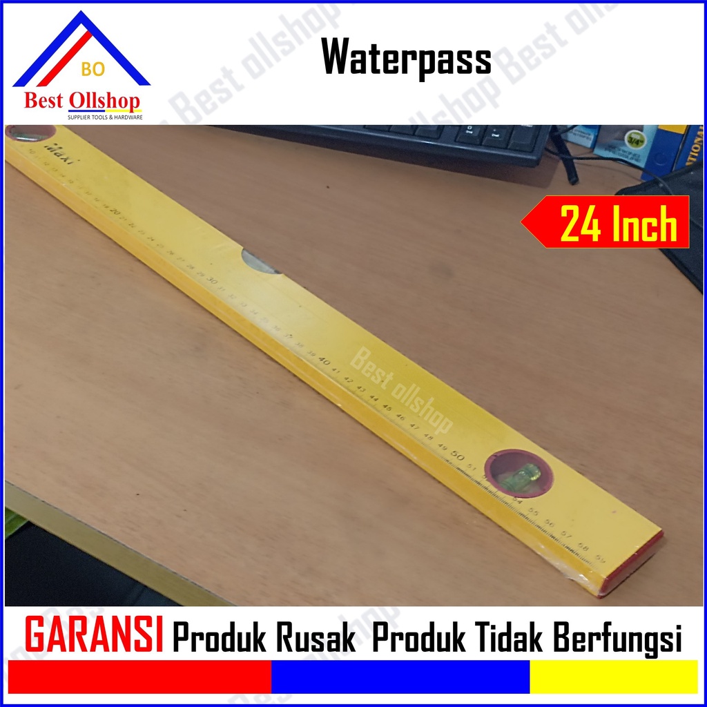 Waterpass Aluminium Penggaris 18 Inch / Water Pass Aluminium Panjang 24 Inch 60 Cm