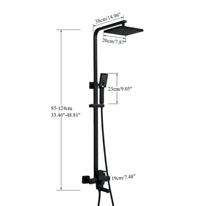 Terlaris Shower Tiang Set Kran Panas Dingin Black Model Toto