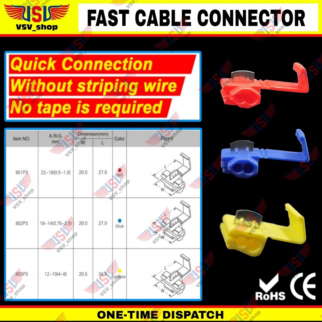 Konektor kabel listrik Jumper MERAH Scotch Lock Quick Cable Connector Sambungan Kabel