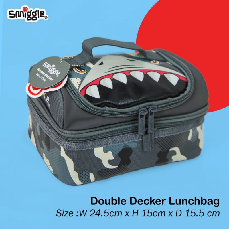 Tas bekal DD smiggle/Smiggle Budz flashy double decker lunchbag