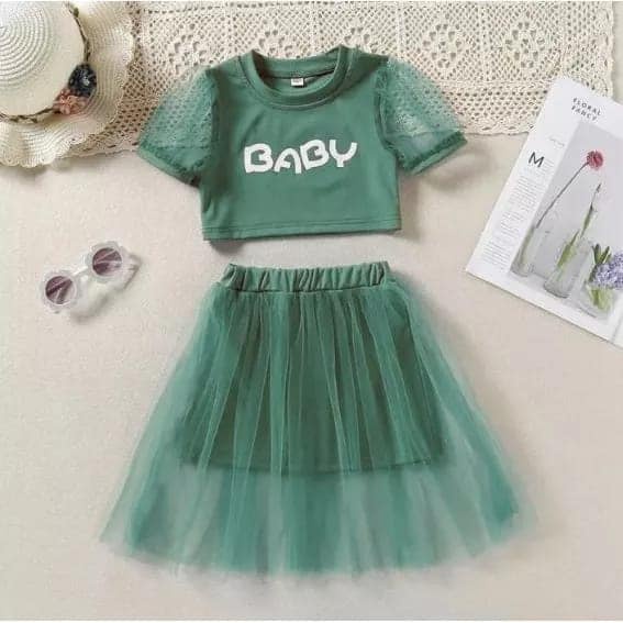 (BISA COD) Setelan baju dan rok tile anak perempuan FICO best seller termurah usia 1 2 3 4 tahun