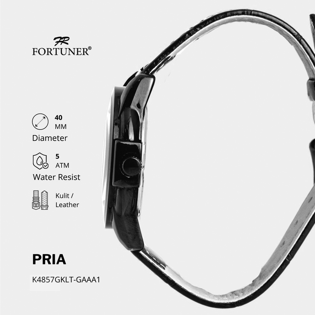 Fortuner Jam Tangan Analog Pria Kulit Water Resistant Arthur