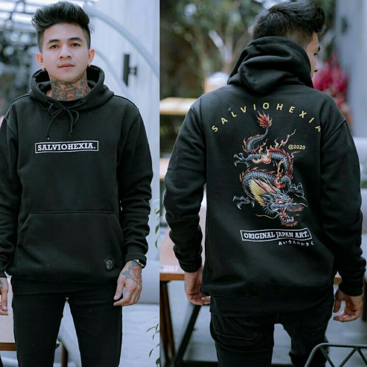☑ Sweater Hoodie Salviohexia Jaket Japan Art Jaket Pria Sweater Dragon Sweater Naga Slvhx ✽