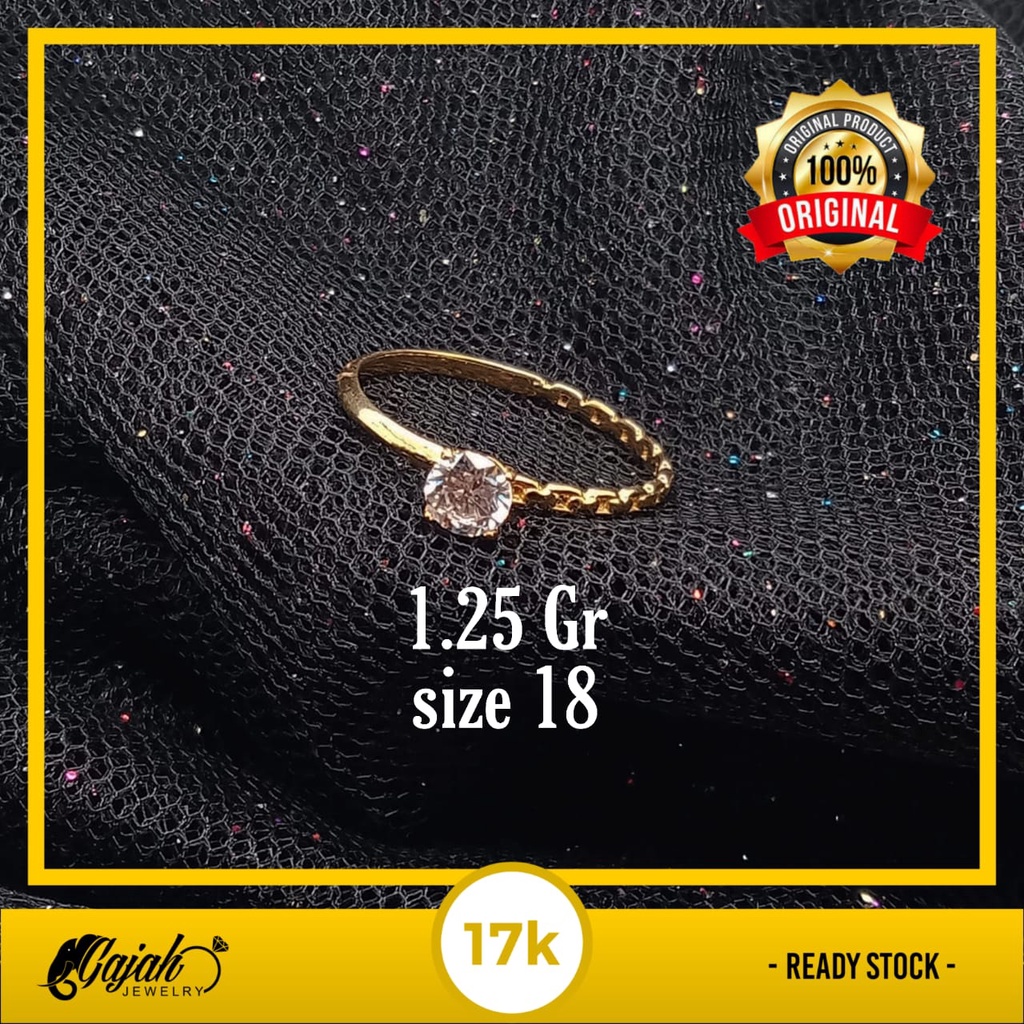 Cincin Emas 17K - 1.25 Gr Kadar 750 - 4349