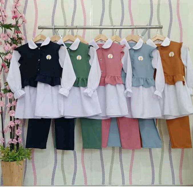 one set daisy baju anak perempuan stelan terbaru VIRAL