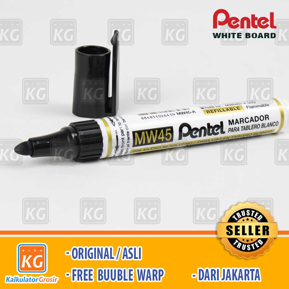 Spidol White Board / Whiteboard Marker Pentel MW45 Asli Jepang Refillable Spidol MW 45