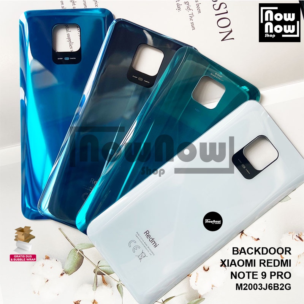 Backdoor Tutup Belakang Baterai Xiaomi Redmi Note 9 Pro / Note 9S M2003J6B2G Backcover Back Casing Housing Cover Belakang Back Case Panel Replacement