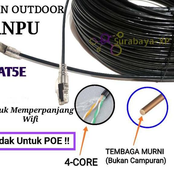 ✰ Kabel LAN 50 Meter STP UTP Outdoor CAT5E Tembaga Murni Merk ANPU ◄