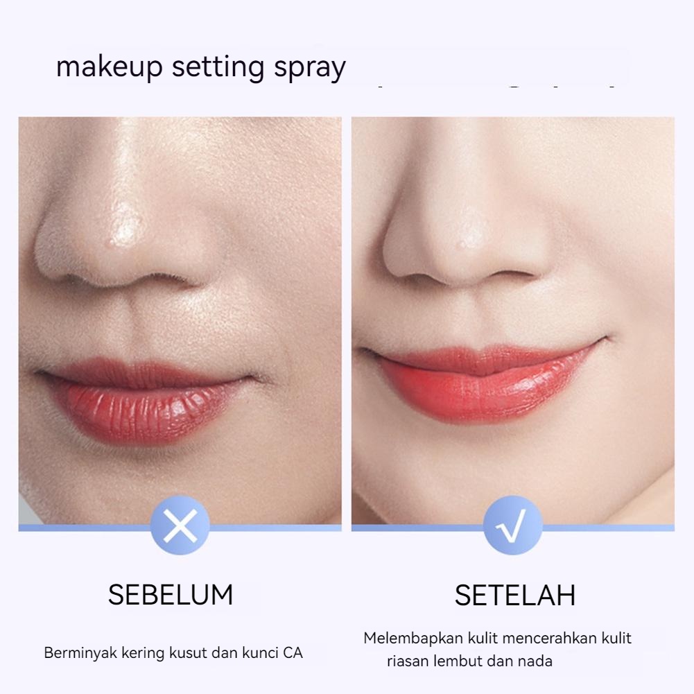 Spray make up untuk tahan lama Setting spray makeup Glow setting spray 120ml Pengontrol minyak yang tahan lama, tahan air, anti-keringat, air pelembab tanpa riasan, dengan cepat memperbaiki riasan