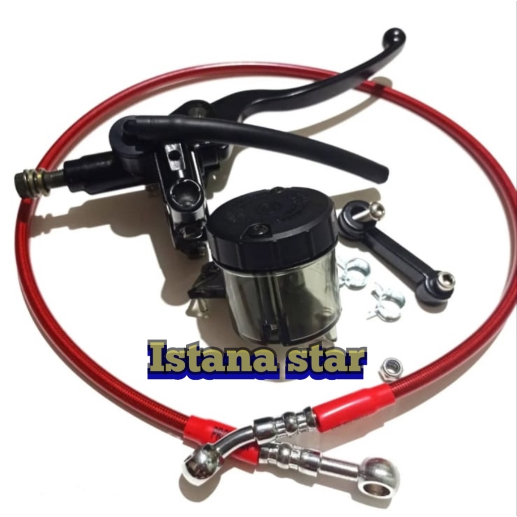 MASTER REM KANAN TABUNG SMOKE UNIVERSAL ASSY SEMUA MOTOR BIG SALE PROMO PLUS SELANG REM 90 CM