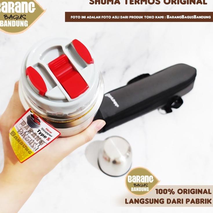 ✪ Shuma Termos Steinless/Suma Thermos,Menyimpan Air Panas Dingin, Tutup Baru, Tas Kain, Lock ❉