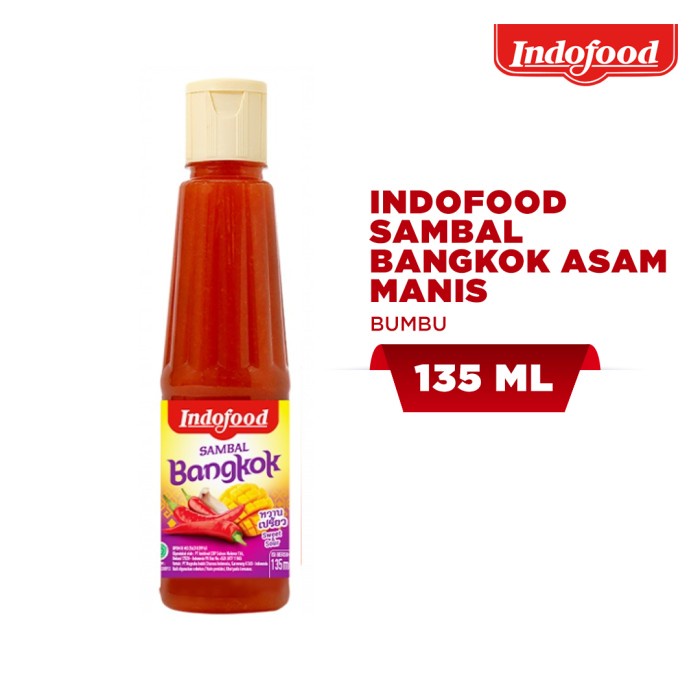 

Indofood Sambal Bangkok Botol 135ml / Indofood Sambal Asam Manis 135ml