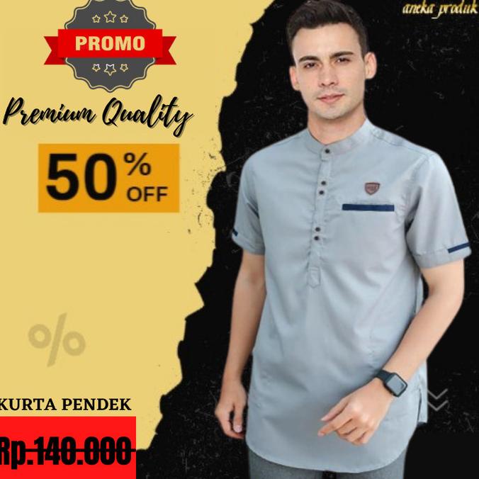 Sale Baju Koko Laki Laki Dewasa Sholat Pria Remaja Kurta Takwa Kokoh Abu /BAJU KOKO PRIA/BAJU KOKO D