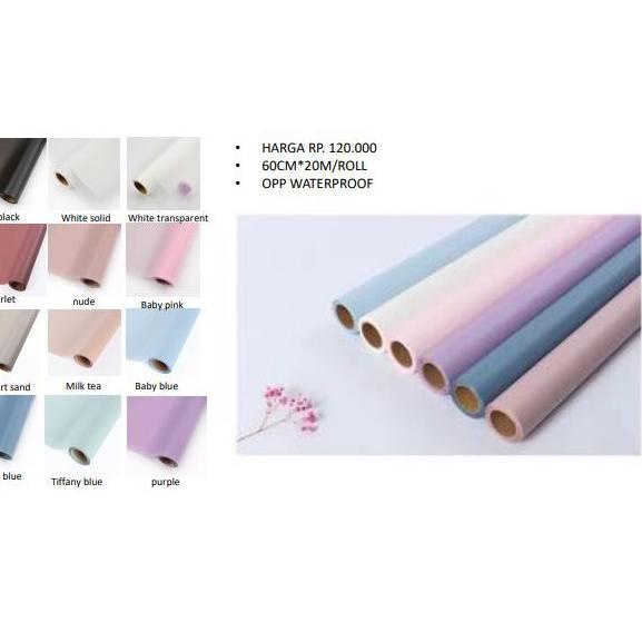 

HARGA TERMURAH Kes Bunga /20m color cellophane opp roll/kes bunga buket grosir/wrapg paper