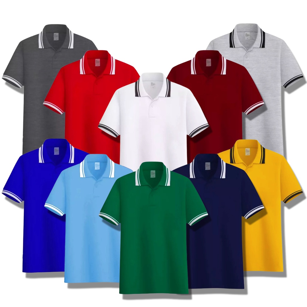 baju kaos polo list pria dan wanita lengan pendek / baju kaos polo polos pria / kaos polo pria terba
