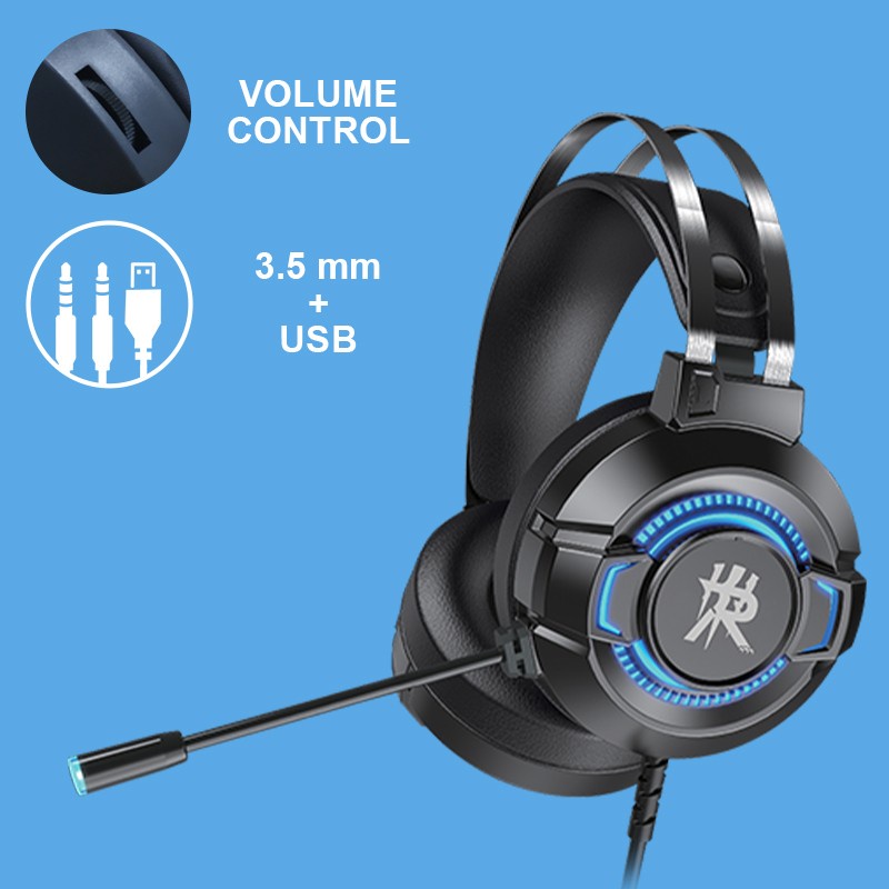 Headset Gaming Mobile &amp; PC RG-H602 RAPTOR Free Splitter Garansi 1 Tahun