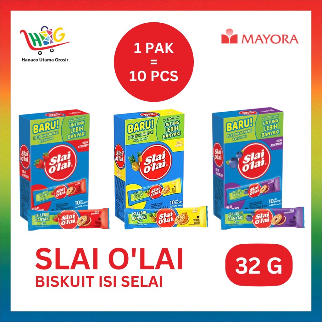 Roma Slai O'Lai Strawberry /Pineapple /Blueberry 32 gr [ 1 PAK = 10 sachet]