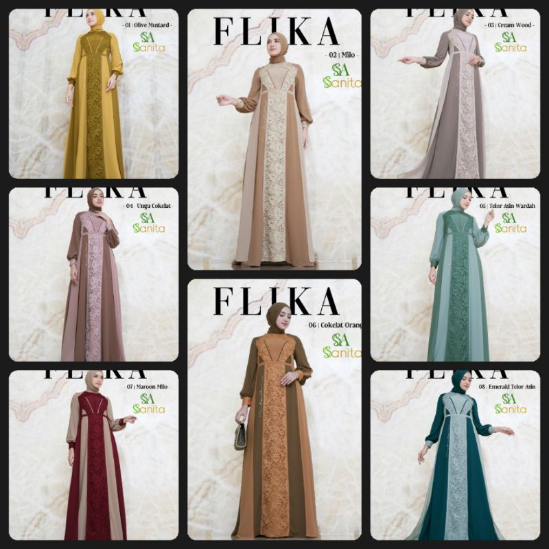 Flika Dress by Sanita / Flika Dress ori by Sanita/Sanita Terbaru/Sanita Hijab Original
