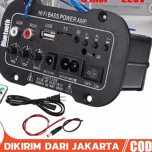 ♂ (Redy Stok, ) 5 Inci 12V 24V 220V Amplifier Ampli Mini Board Audio Bluetooth USB FM Radio TF Playe