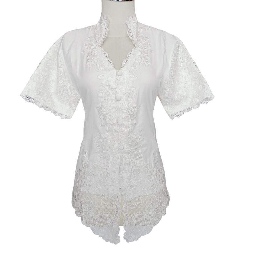 ❂ Kebaya Modern Putih BW Pendek Riesca 703 ➴