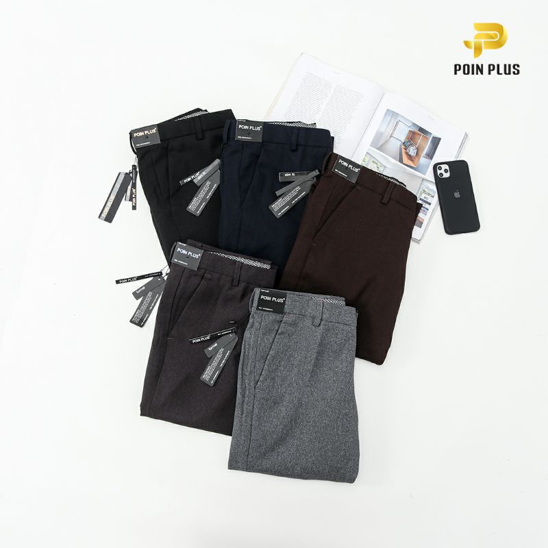 Slimfit Celana Formal Premium Poin Plus 27 sampai 32 5 Warna Hitam Navy Abu Muda Abu Tua Coklat Pria