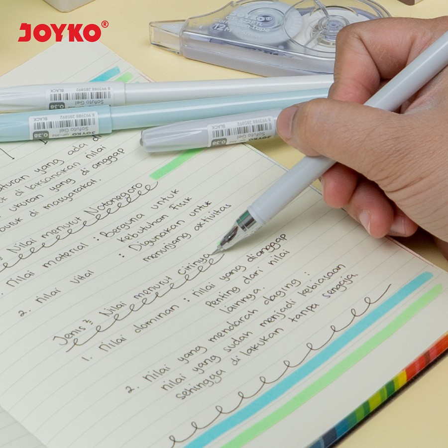 Gel Pen / Pulpen / Pena Joyko GP-352 Sofuto 0.38 mm Hitam