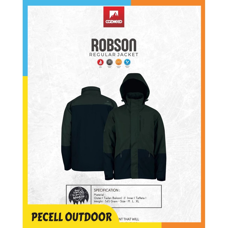 Cozmeed Jaket Gunung Robson Outdoor Hiking Camping Taslan Waterproof
