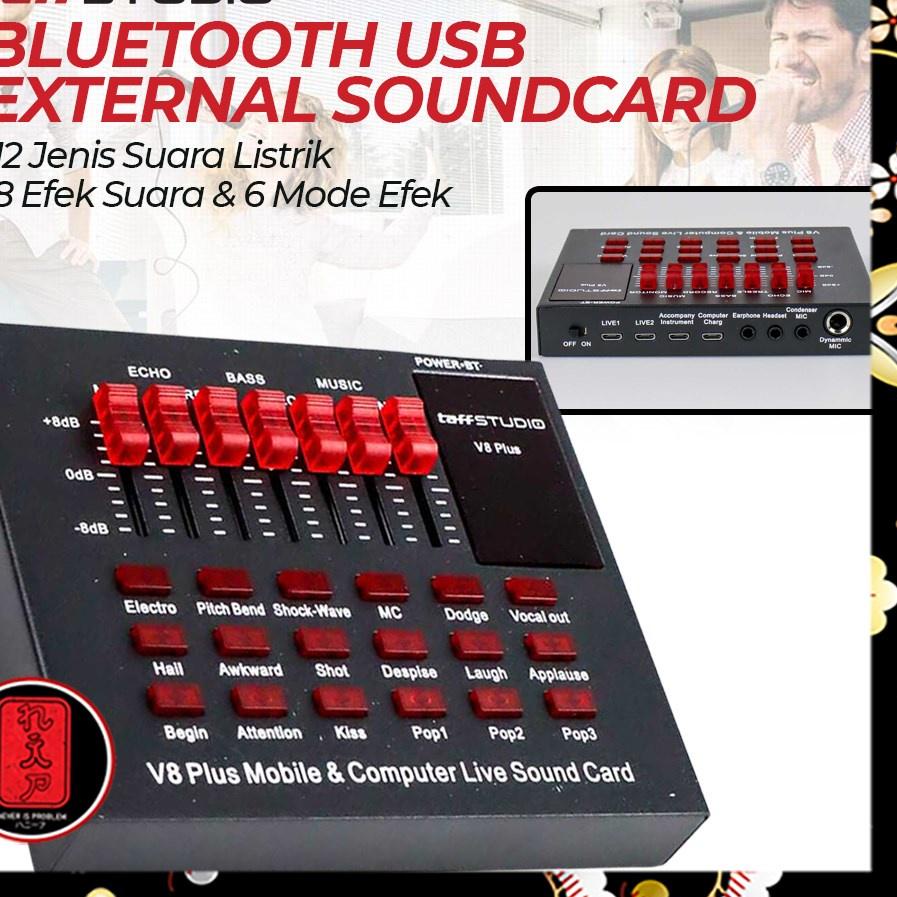 ✼ Soundcard V8 Plus Bluetooth Live Mixer Broadcast Audio USB External / soundcard v8 TaffSTUDIO orig