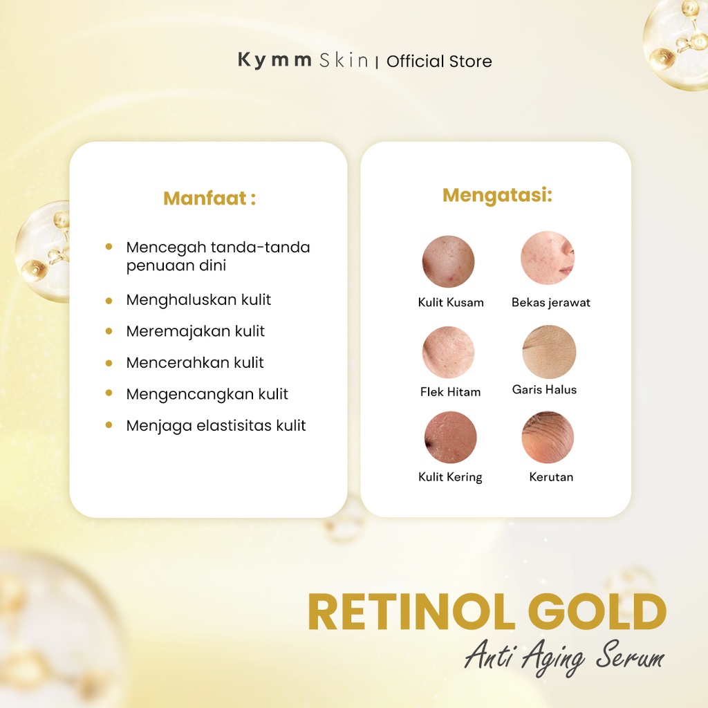 READY! RETINOL GOLD SERUM BY KYMM SKIN 30ML SERUM RETINOL KYMMSKIN MURAH BPOM SERUM ANTI AGING