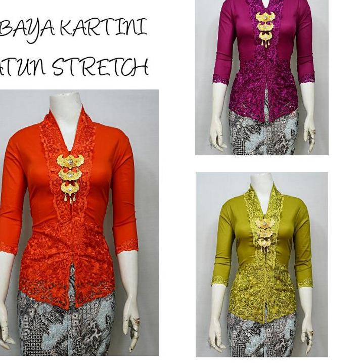 ✈ Indah KEBAYA KARTINI LENGAN 7/8 BORDIR SENADA KATUN STRETCH KEBAYA WISUDA KEBAYA KATUN KEBAYA AKAD